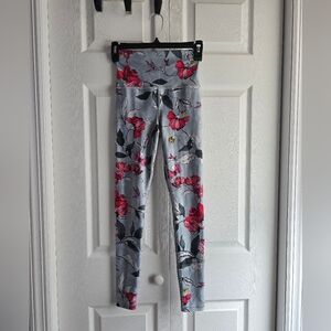 Athleta Light Blue Floral Leggings Size XXS/TTP length 35in